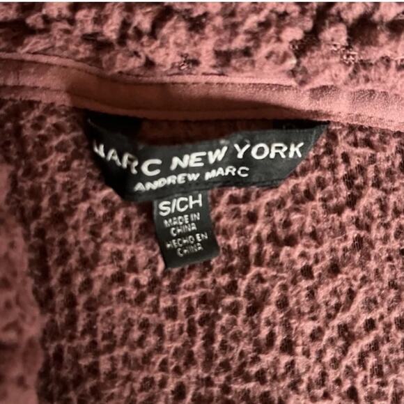 Marc New York Teddy Fleece hooded jacket mauve small - Picture 3 of 5